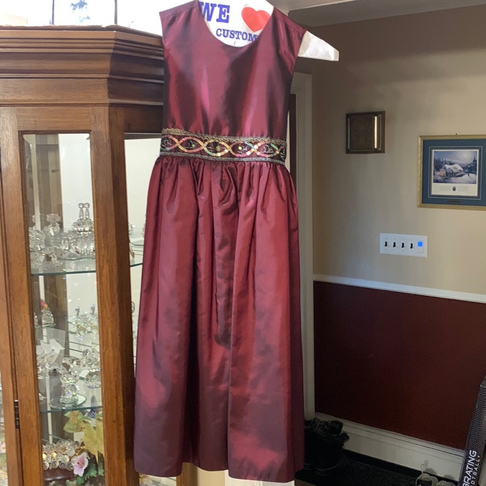 Girls burgundy dress